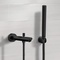 Matte Black Wall Mounted Tub Spout Kit with Hand Shower